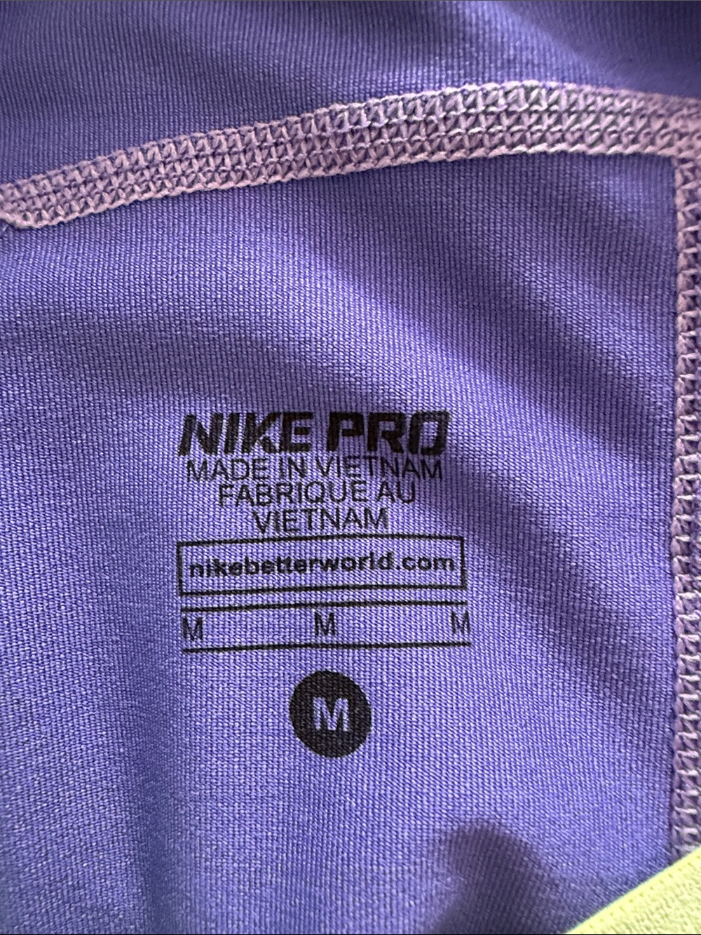 Nike Pro Dri-FIT Purple Lime Green Compression Shorts Women’s Medium - Picture 3 of 5